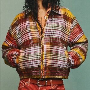 Free people We The Free Birdie Flannel Track Jacket